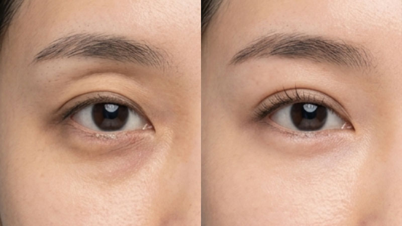 눈위 꺼짐 필러 예시